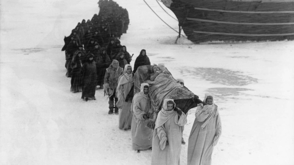 Still from the Swedish silent film Sir Arne's Treasure by Mauritz Stiller