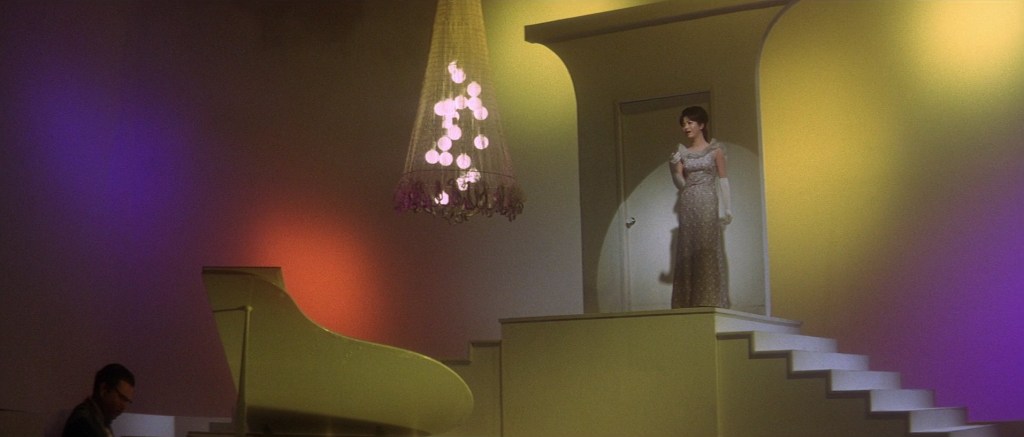 Singer in a rainbow room