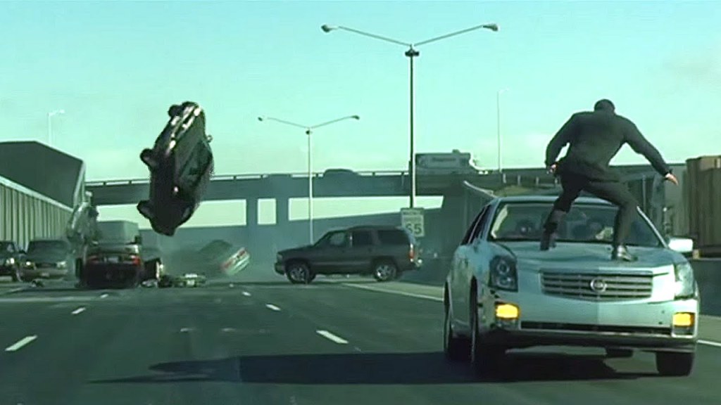 The Matrix Reloaded (2003) Car Chase on the Freeway