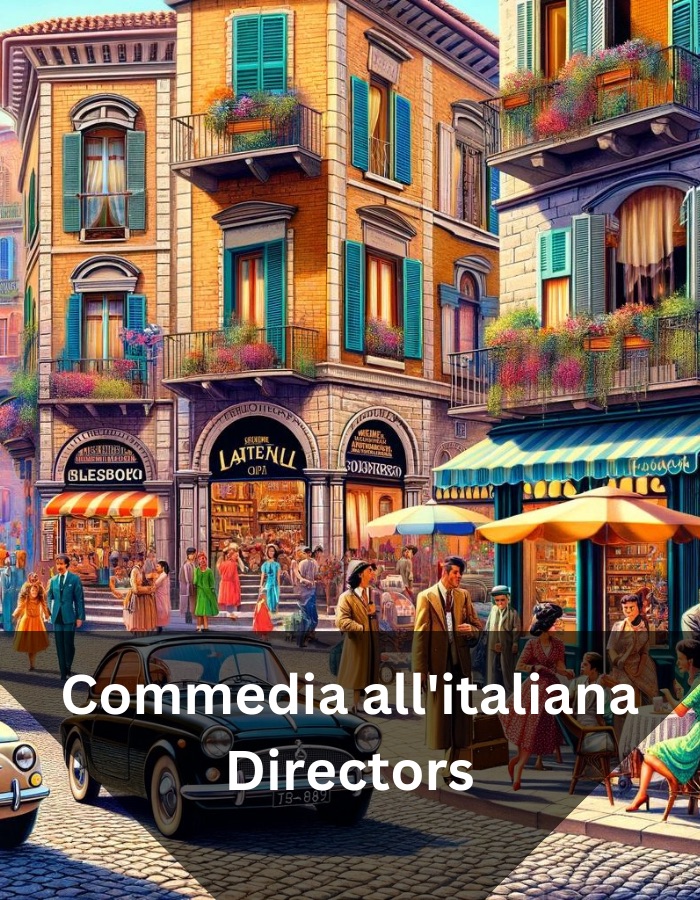 A bright and colourful Italian street in the 1960s