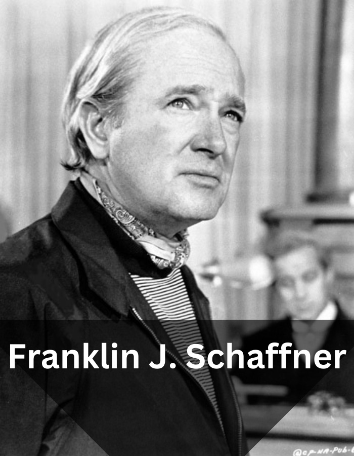 A photo of Frank Borzage with text overlayed in front of him with his name