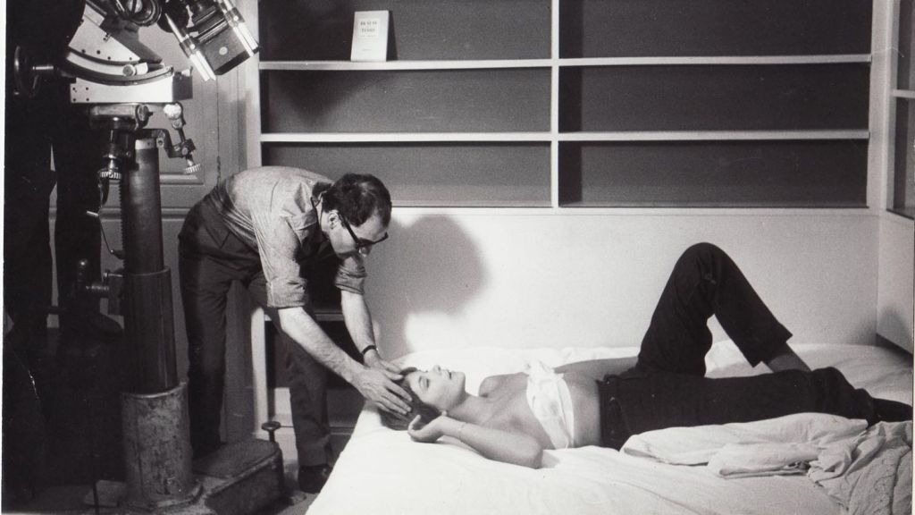 Picture of Godard on set of Une Femme Mariee